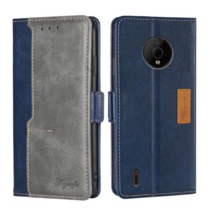 For Nokia C200 Contrast Color Side Buckle Leather Phone Case(Blue+Grey) (OEM)