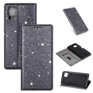 For Huawei P40 Lite Ultrathin Glitter Magnetic Horizontal Flip Leather Case with Holder & Card Slots(Gray) (OEM)
