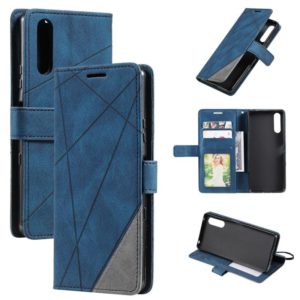 For Sony Xperia 5 III Skin Feel Splicing Leather Phone Case(Blue) (OEM)