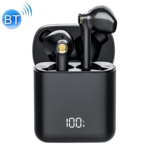 F730 TWS IPX4 Waterproof Digital Display Half in-ear Bluetooth Earphone (Black) (OEM)