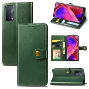 For OPPO A93 5G / A74 5G Solid Color Leather Buckle Phone Case with Lanyard & Photo Frame & Card Slot & Wallet & Stand Function(Green) (OEM)
