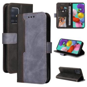 For Samsung Galaxy A51 4G / M40s 4G Business Stitching-Color Horizontal Flip PU Leather Case with Holder & Card Slots & Photo Frame(Grey) (OEM)