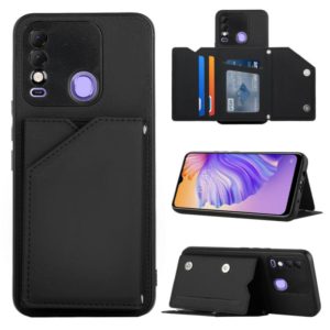 For Tecno Spark 8 Skin Feel PU + TPU + PC Phone Case(Black) (OEM)