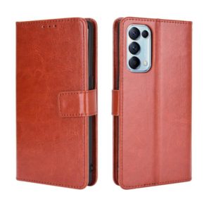 For OPPO Find X3 Lite / Reno5 5G Retro Crazy Horse Texture Horizontal Flip Leather Case with Holder & Card Slots & Lanyard(Brown) (OEM)