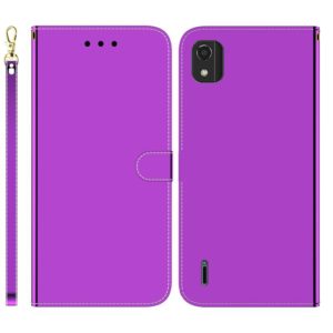 For Nokia C2 2nd Edition Imitated Mirror Surface Horizontal Flip Leather Phone Case(Purple) (OEM)
