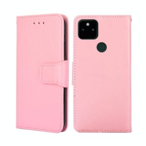 For Google Pixel 5A Crystal Texture Leather Phone Case(Pink) (OEM)