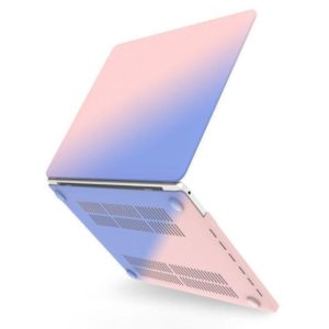 Hollow Style Cream Style Laptop Plastic Protective Case For MacBook Pro 13 A2251 & A2289 & A2338 2020(Rose Pink Matching Tranquil Blue) (OEM)