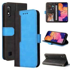 For Samsung Galaxy A10 / M10 Business Stitching-Color Horizontal Flip PU Leather Case with Holder & Card Slots & Photo Frame(Blue) (OEM)