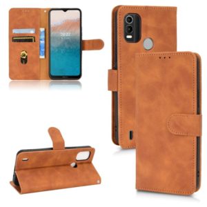 For Nokia C21 Plus Skin Feel Magnetic Flip Leather Phone Case(Brown) (OEM)