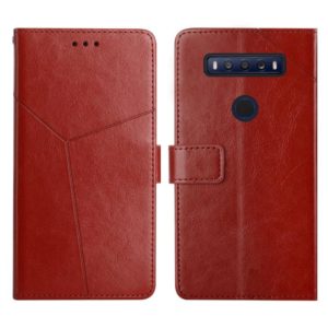 For TCL 10 SE Y Stitching Horizontal Flip Leather Phone Case(Brown) (OEM)
