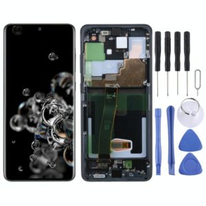 Original Super AMOLED LCD Screen for Samsung Galaxy S20 Ultra 4G/S20 Ultra 5G Digitizer Full Assembly with Frame (Black) (OEM)