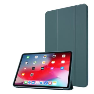 For iPad Pro 11 (2020) PC + PU Leather Tablet Case with Three-folding Holder(Dark Green) (OEM)