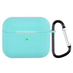 Wireless Earphone Silicone Protective Case with Carabiner For AirPods 3(Mint Green) (OEM)