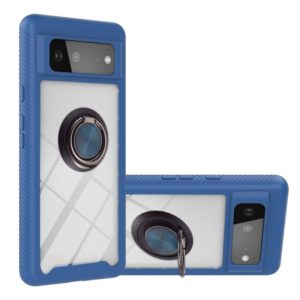 For Google Pixel 6 Starry Sky Solid Color Series Shockproof PC + TPU Protective Case with Ring Holder & Magnetic Function(Blue) (OEM)