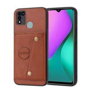 For Infinix Smart 5 Double Buckle PU + TPU Shockproof Magnetic Phone Case(Brown) (OEM)