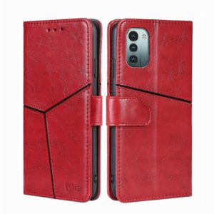 For Nokia G21/G11 Geometric Stitching Horizontal Flip TPU + PU Leather Phone Case(Red) (OEM)