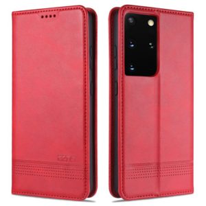 For Samsung Galaxy S21+ 5G AZNS Magnetic Calf Texture Horizontal Flip Leather Case with Card Slots & Holder & Wallet(Red) (AZNS) (OEM)