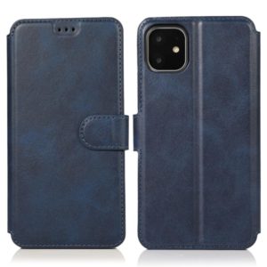 For iPhone 12 / 12 Pro Calf Texture Magnetic Buckle Horizontal Flip Leather Case with Holder & Card Slots & Wallet & Photo Frame(Blue) (OEM)