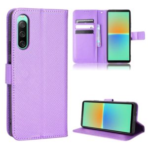 For Sony Xperia 10 IV Diamond Texture Leather Phone Case(Purple) (OEM)