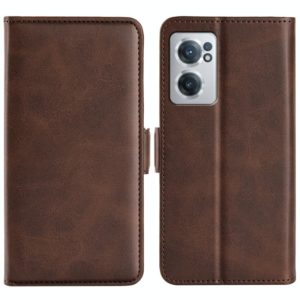 For OnePlus Nord CE 2 5G Dual-side Magnetic Buckle Leather Phone Case(Brown) (OEM)