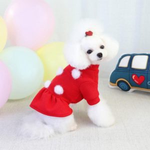 Pet Dog Skirt Pomeranian Bichon Wool Skirt Dog Warm Skirt, Size: M(Red) (OEM)