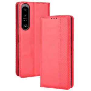 For Sony Xperia 1 IV Magnetic Buckle Retro Texture Leather Phone Case(Red) (OEM)