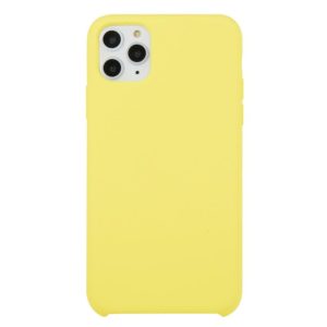 For iPhone 11 Pro Solid Color Solid Silicone Shockproof Case(Shiny Yellow) (OEM)