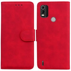 For Nokia C21 Plus Skin Feel Pure Color Flip Leather Phone Case(Red) (OEM)