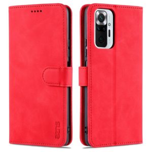 For Xiaomi Redmi Note 10 Pro Max AZNS Skin Feel Calf Texture Horizontal Flip Leather Case with Card Slots & Holder & Wallet(Red) (AZNS) (OEM)