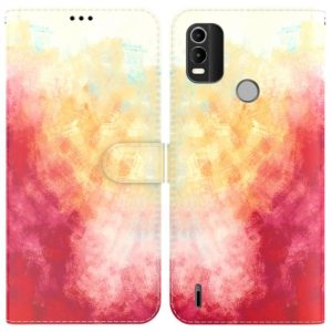 For Nokia C21 Plus Watercolor Pattern Horizontal Flip Leather Phone Case(Spring Cherry) (OEM)