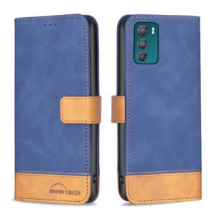 For Motorola Moto G42 4G BF11 Color Matching Skin Feel Leather Phone Case(Blue) (OEM)