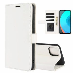 For OPPO Realme C11 R64 Texture Single Horizontal Flip Protective Case with Holder & Card Slots & Wallet& Photo Frame(White) (OEM)