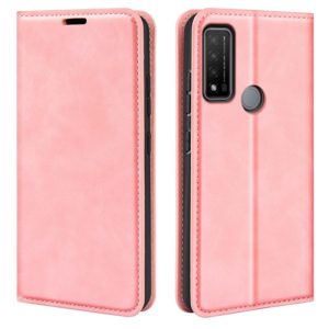 For TCL 20 R 5G Retro-skin Business Magnetic Suction Phone Leather Case with Holder & Card Slots & Wallet(Pink) (OEM)