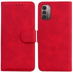 For Nokia G11 / G21 Skin Feel Pure Color Flip Leather Phone Case(Red) (OEM)