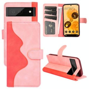 For Google Pixel 7 Stitching Horizontal Flip Leather Phone Case (Pink) (OEM)