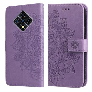 For Infinix Zero 8 7-petal Flowers Embossing Pattern Horizontal Flip PU Leather Case with Holder & Card Slots & Wallet & Photo Frame(Light Purple) (OEM)