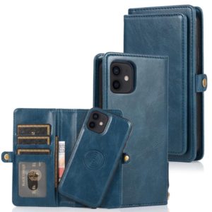 For iPhone 12 mini Multiple Card Slots Detachable Magnetic Horizontal Flip Leather Case with Card Slots & Holder & Wallet (Navy Blue) (OEM)