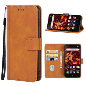 Leather Phone Case For Blackview BV6900(Brown) (OEM)