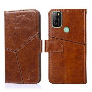For Blackview A70 Geometric Stitching Horizontal Flip Leather Phone Case(Light Brown) (OEM)