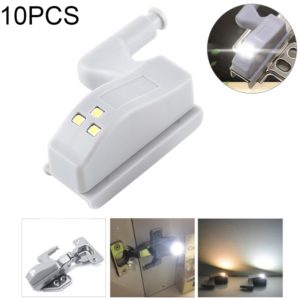10 PCS 0.3W Universal Inner Hinge LED Sensor lamp Cupboard 3 LEDs Night light Auto ON/OFF Bulb(White Light) (OEM)