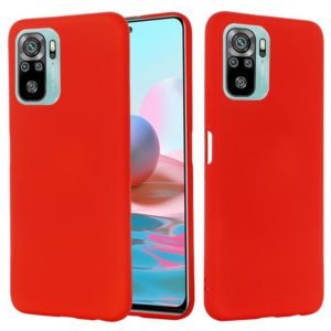 For Xiaomi Redmi Note 10S Solid Color Liquid Silicone Dropproof Full Coverage Protective Case(Red) (OEM)