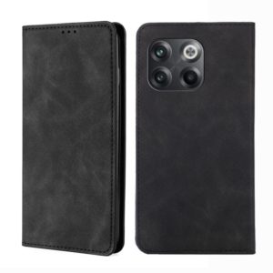 For OnePlus 10T Skin Feel Magnetic Horizontal Flip Leather Phone Case(Black) (OEM)