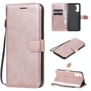 For Oppo Reno3 5G / Find X2 Lite Solid Color Horizontal Flip Protective Leather Case with Holder & Card Slots & Wallet & Photo Frame & Lanyard(Rose Gold) (OEM)