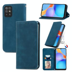 For Honor Play 5T Retro Skin Feel Business Magnetic Horizontal Flip Leather Case with Holder & Card Slots & Wallet & Photo Frame(Blue) (OEM)