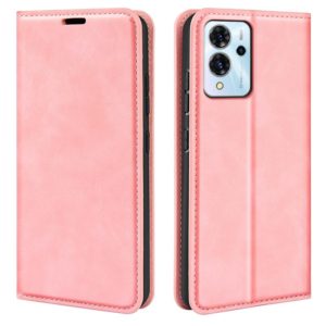 For ZTE Blade V40 Pro Retro-skin Magnetic Suction Leather Phone Case(Pink) (OEM)