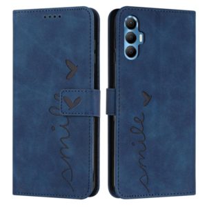 For Tecno Spark 8P Skin Feel Heart Pattern Leather Phone Case(Blue) (OEM)