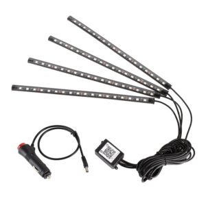 4 in 1 Universal Car Cigarette Lighter 8-color APP Control LED Atmosphere Light Decorative Lamp, with 18LEDs Lamps Cable Length: 1.5m (OEM)