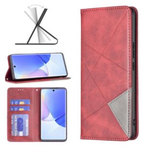 For Honor 50 / Huawei nova 9 Prismatic Invisible Magnetic Leather Phone Case(Red) (OEM)