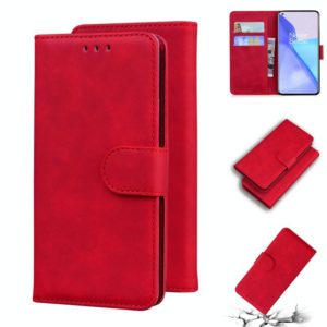 For OnePlus 9 Skin Feel Pure Color Flip Leather Phone Case(Red) (OEM)