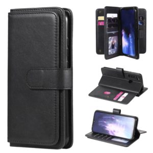 For Xiaomi Redmi Note 8 Multifunctional Magnetic Copper Buckle Horizontal Flip Solid Color Leather Case with 10 Card Slots & Wallet & Holder & Photo Frame(Black) (OEM)
